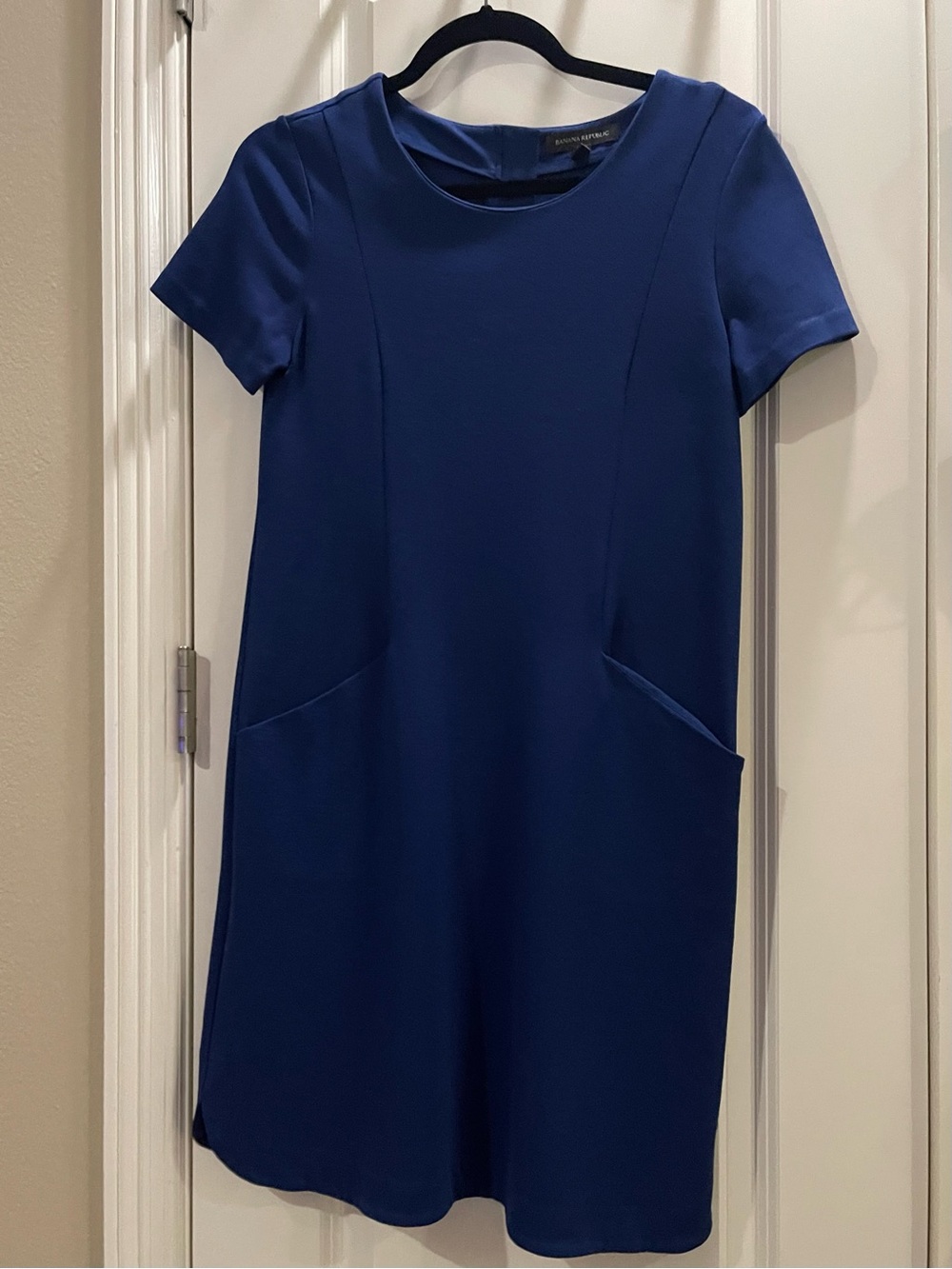 Banana Republic Classic Short-Sleeve Shift Dress in Deep Blue